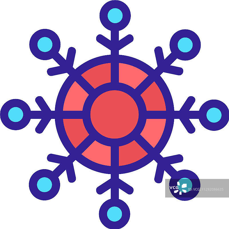 漂亮的雪花轮廓图标图片素材