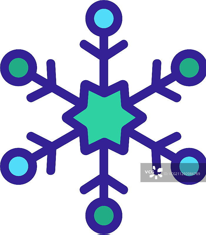 漂亮的雪花轮廓图标图片素材