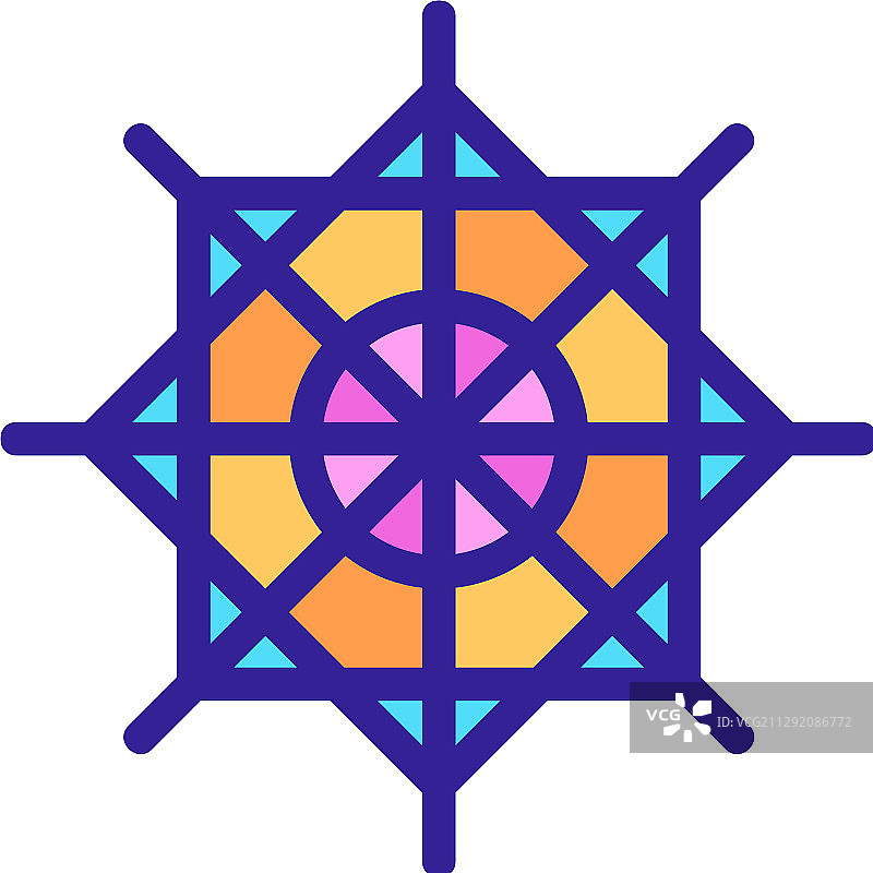 漂亮的雪花轮廓图标图片素材