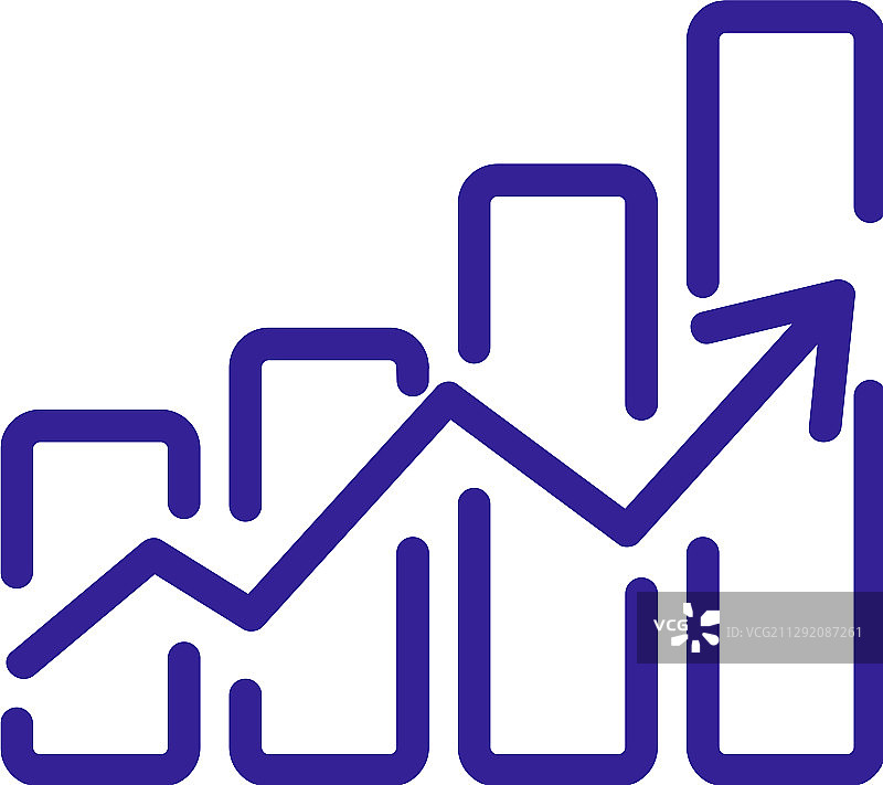 上升图表图标隔离轮廓符号图片素材