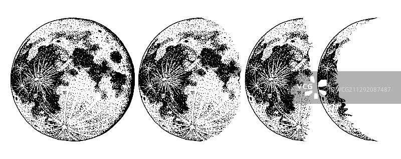 太阳系星相中的月相行星图片素材