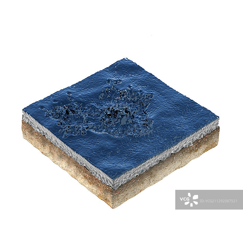 三维水体方块 3D渲染图片素材
