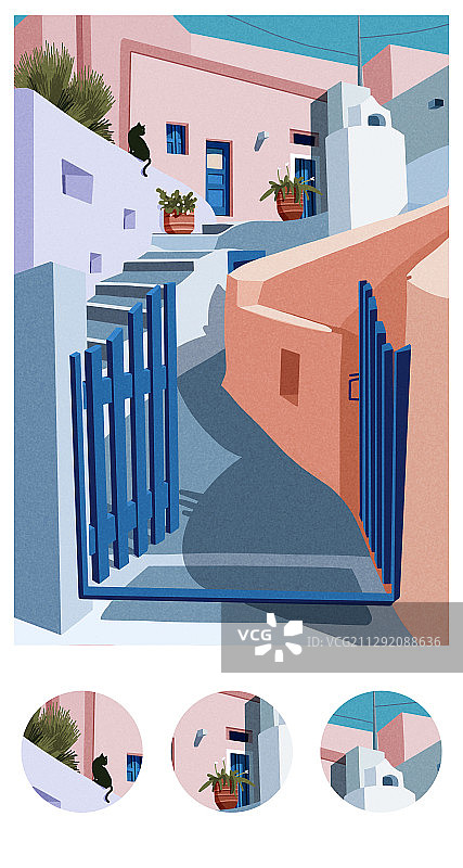 希腊小镇图片素材