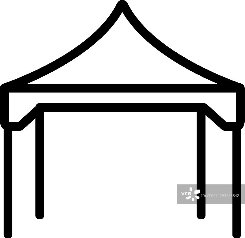 夏季遮阳篷图标轮廓符号图片素材