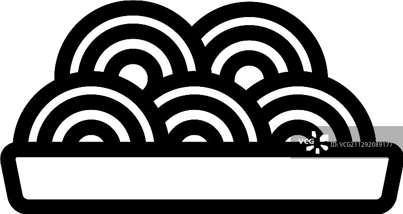 美味的意大利面图标轮廓图片素材