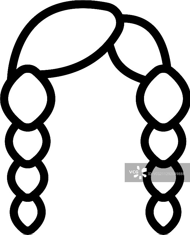 辫子轮廓符号图片素材