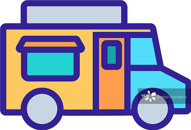 餐车轮廓图标图片素材