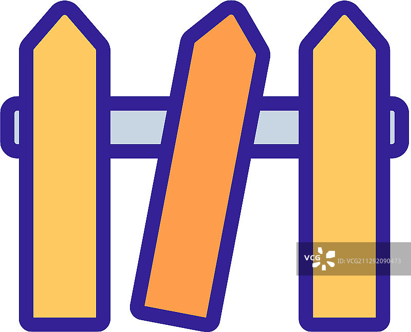 木栅栏轮廓图标图片素材