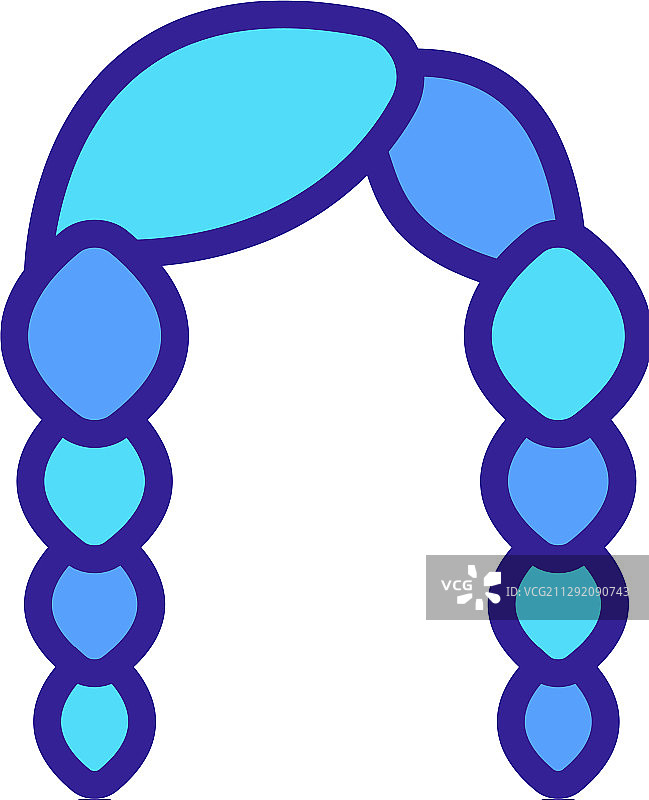 辫子轮廓符号图片素材