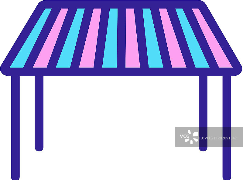 夏季遮阳篷图标轮廓符号图片素材