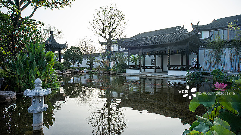 中式园林庭院图片素材