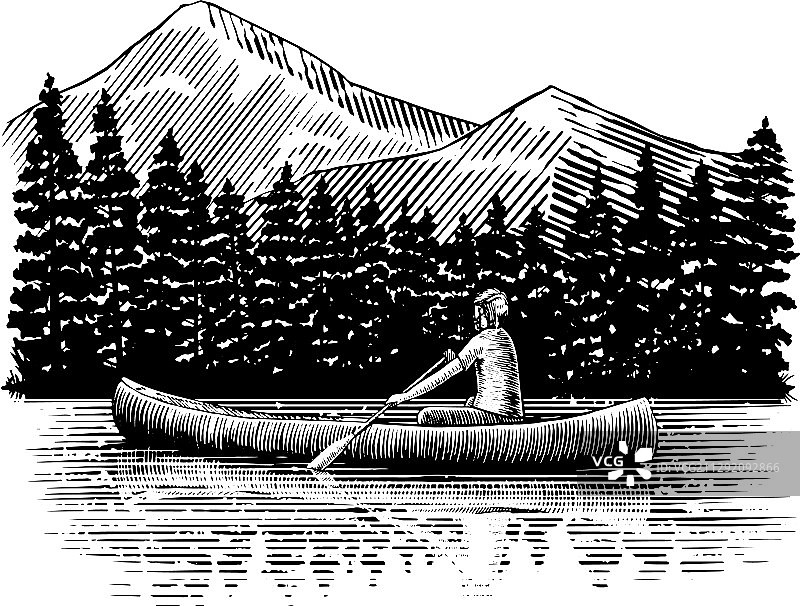 划独木舟图片素材