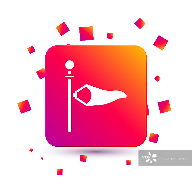 白色圆锥气象风向袋风标图标图片素材