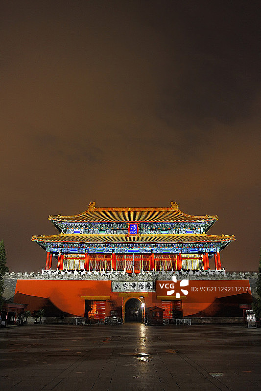 夜色里故宫里的神武门图片素材