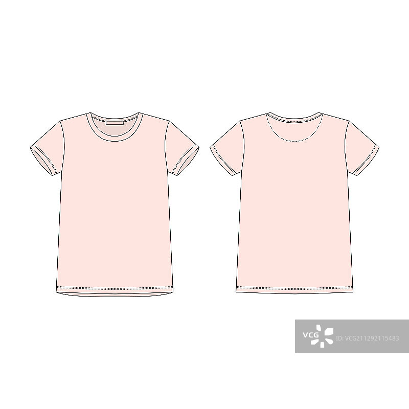 白色背景上的粉色T恤图片素材