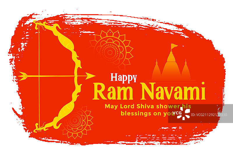 传统罗摩 নবমী 节贺卡设计图片素材