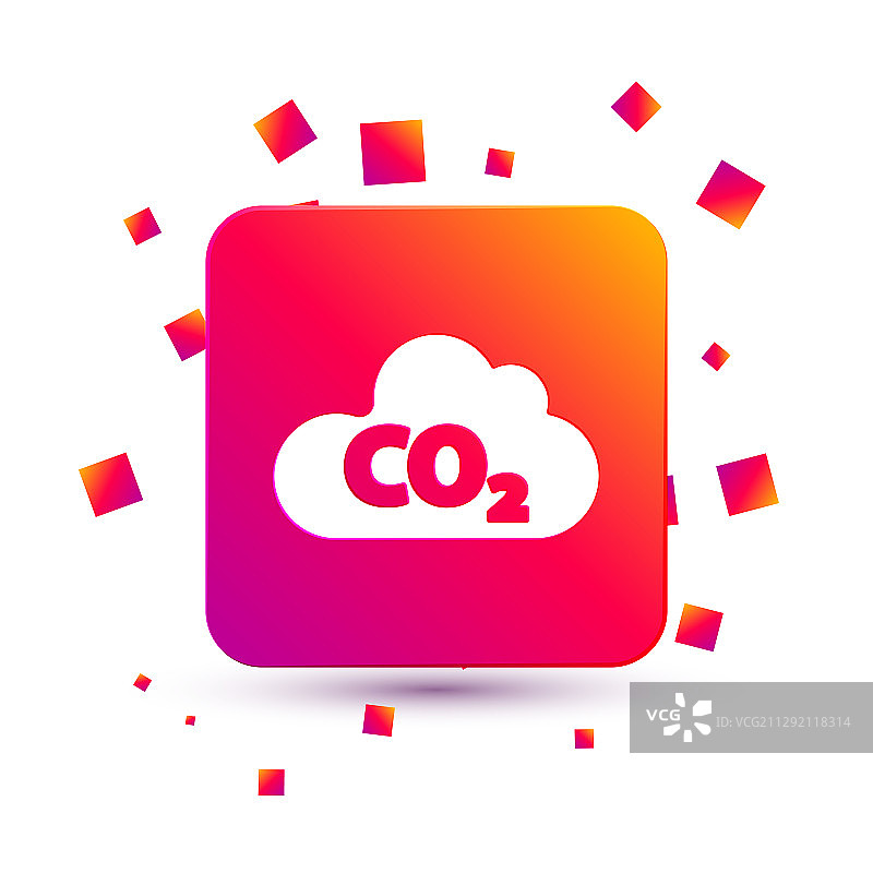 云朵中的白色二氧化碳排放图标图片素材