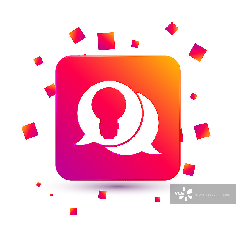 带有概念的白色语音气泡和灯泡图片素材