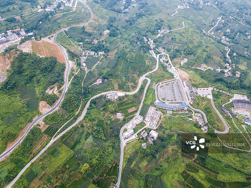 航拍湖北恩施利川团堡山区图片素材