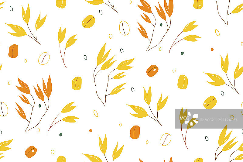 燕麦枝无缝图案图片素材