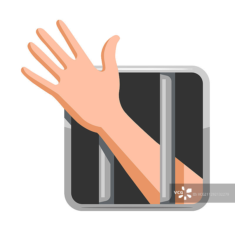 从监狱牢房伸出的窗户图片素材