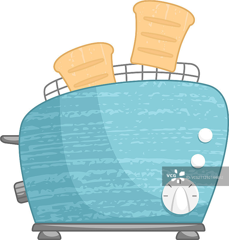 扁平风格烤面包机与面包片图片素材