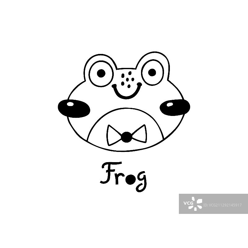 可爱的青蛙脸部肖像头像图片素材