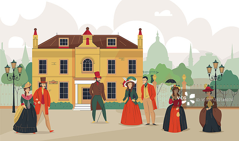 老城街道构图图片素材