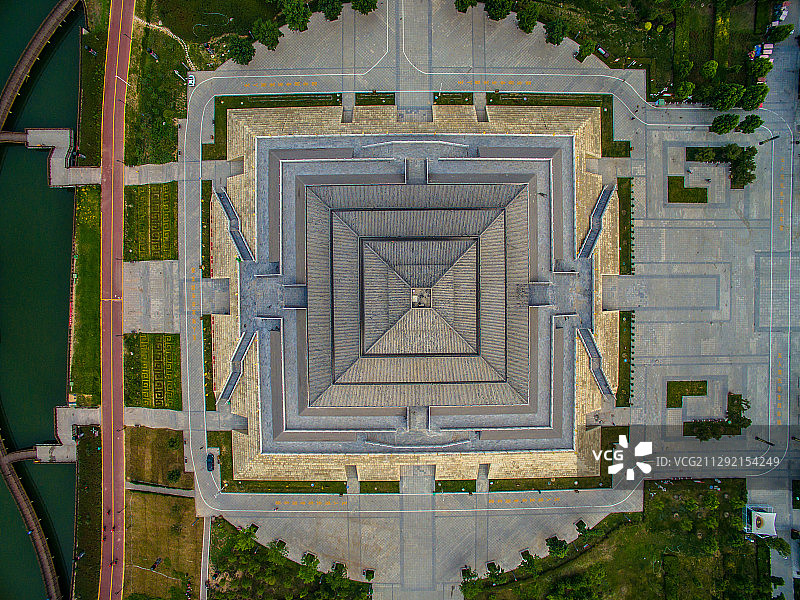 航拍商朝鹿台阁图片素材