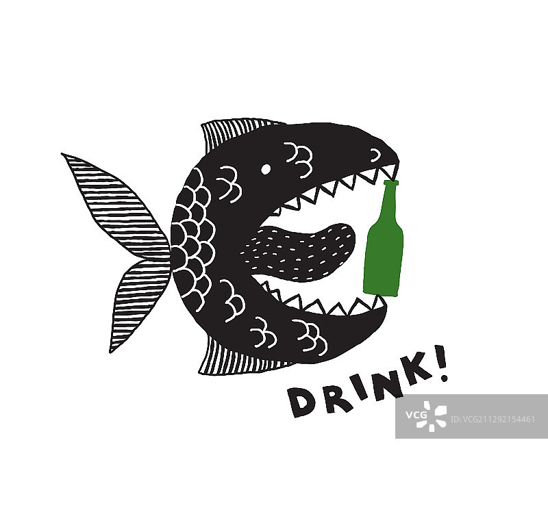 虚构的张嘴怪兽鱼图片素材