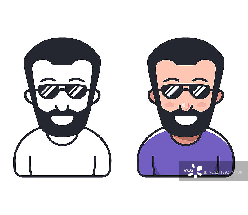 戴着胡须和太阳镜的男人图片素材