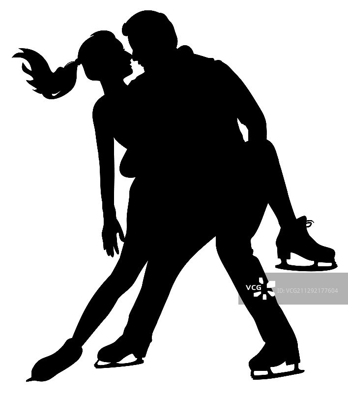 花样滑冰运动员剪影图片素材