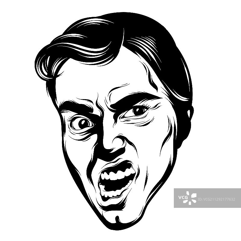 手绘尖叫的男人图片素材