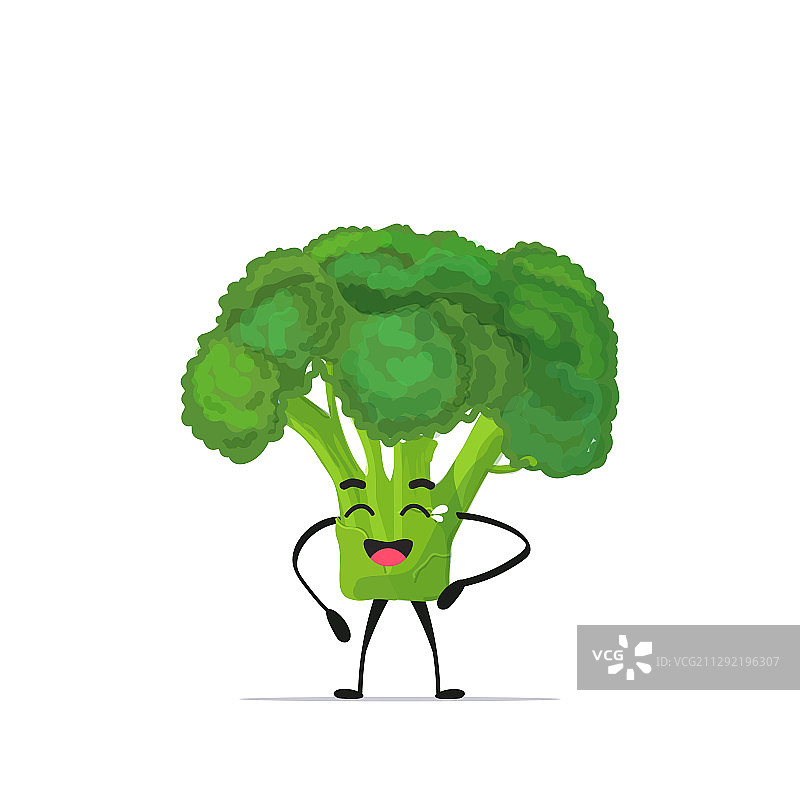 可爱的西兰花卡通蔬菜吉祥物图片素材