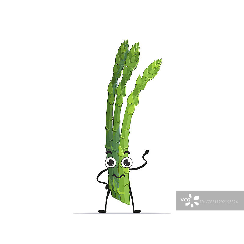 可爱的芦笋卡通吉祥物蔬菜图片素材