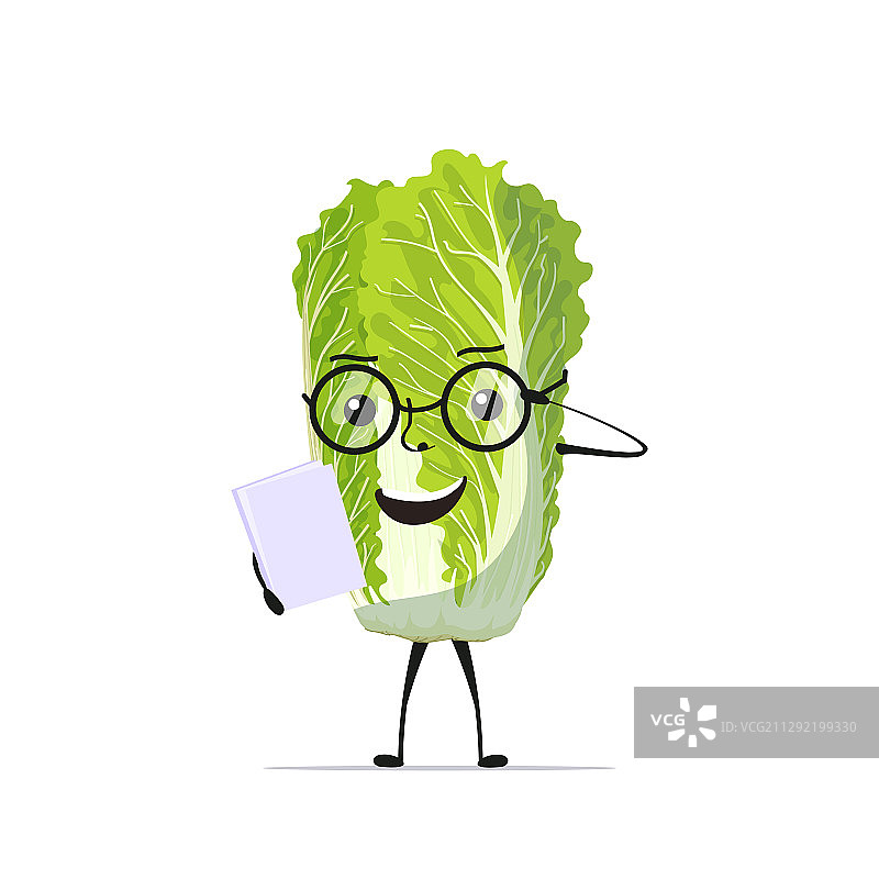可爱的鲜绿中国白菜角色图片素材