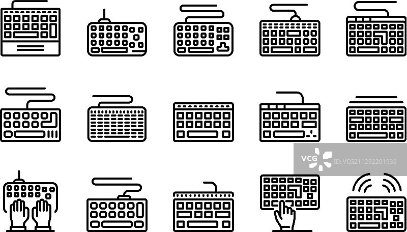 键盘图标轮廓样式图片素材