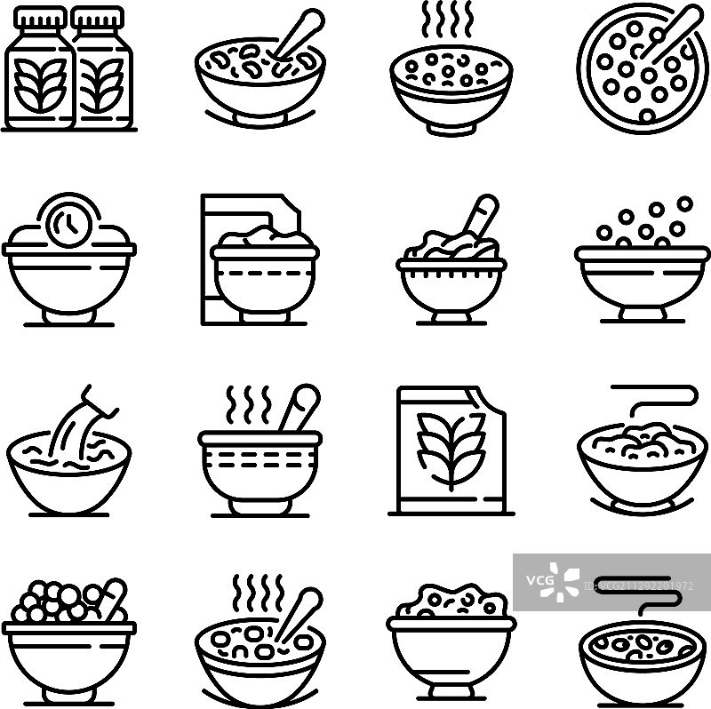 谷物片图标轮廓样式合集图片素材