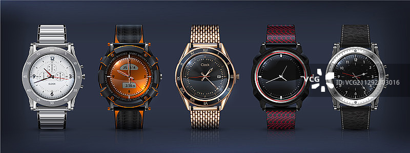 逼真3D经典现代腕表图片素材