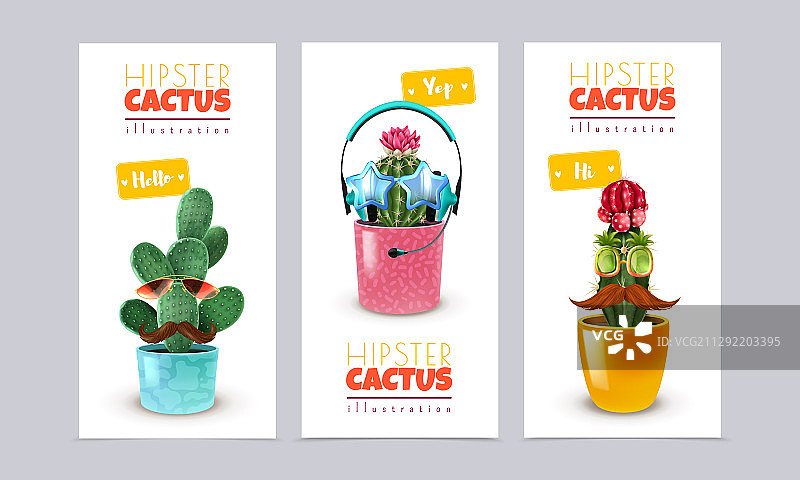 时尚仙人掌banner合集图片素材