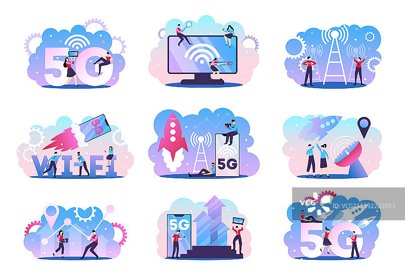 5G互联网技术合集图片素材