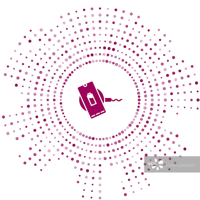 正在无线充电的紫色智能手机图片素材