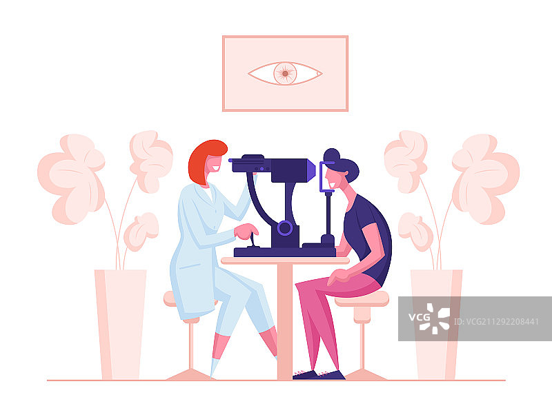 眼科医生检查眼睛图片素材