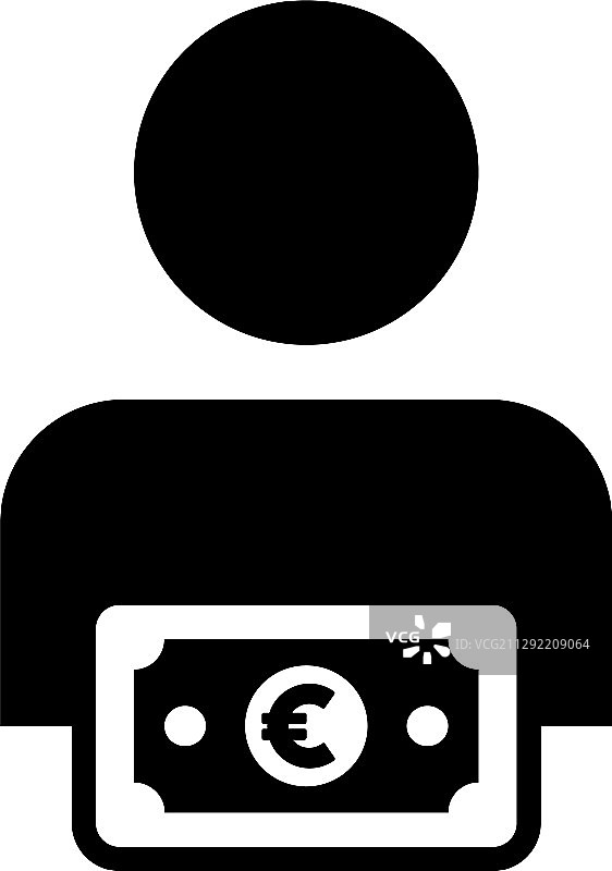 欧元符号图标男性用户个人资料头像图片素材