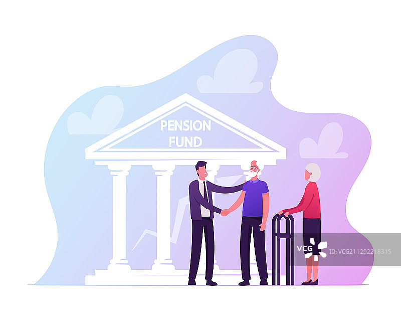 积极乐观的老年夫妇咨询保险图片素材