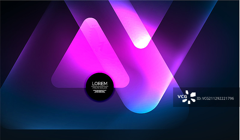 发光的霓虹灯闪亮透明抽象几何图片素材