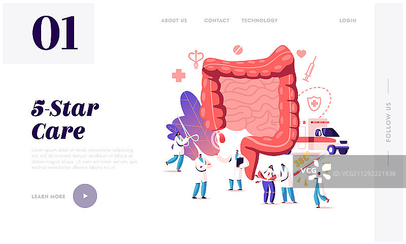 阑尾疼痛阑尾炎疾病引导页图片素材