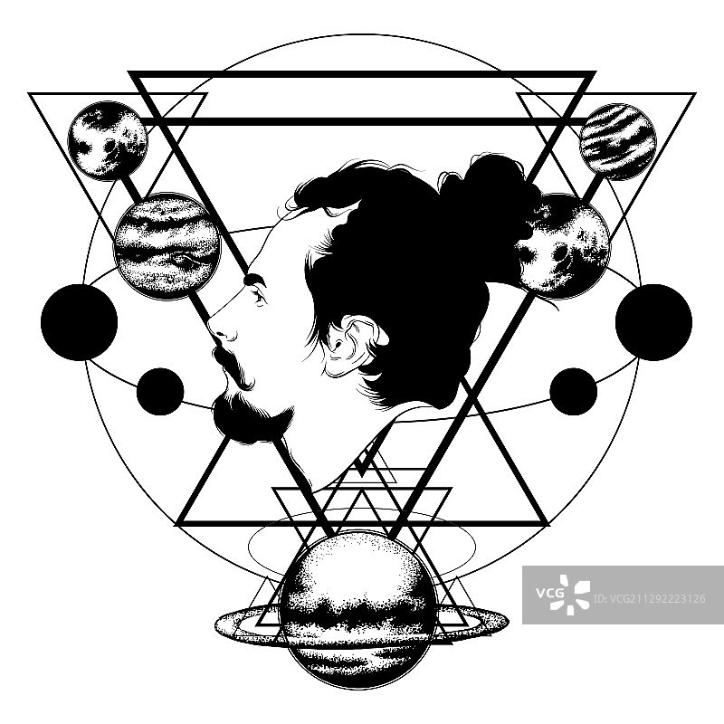 留着脏辫的手绘男人图片素材