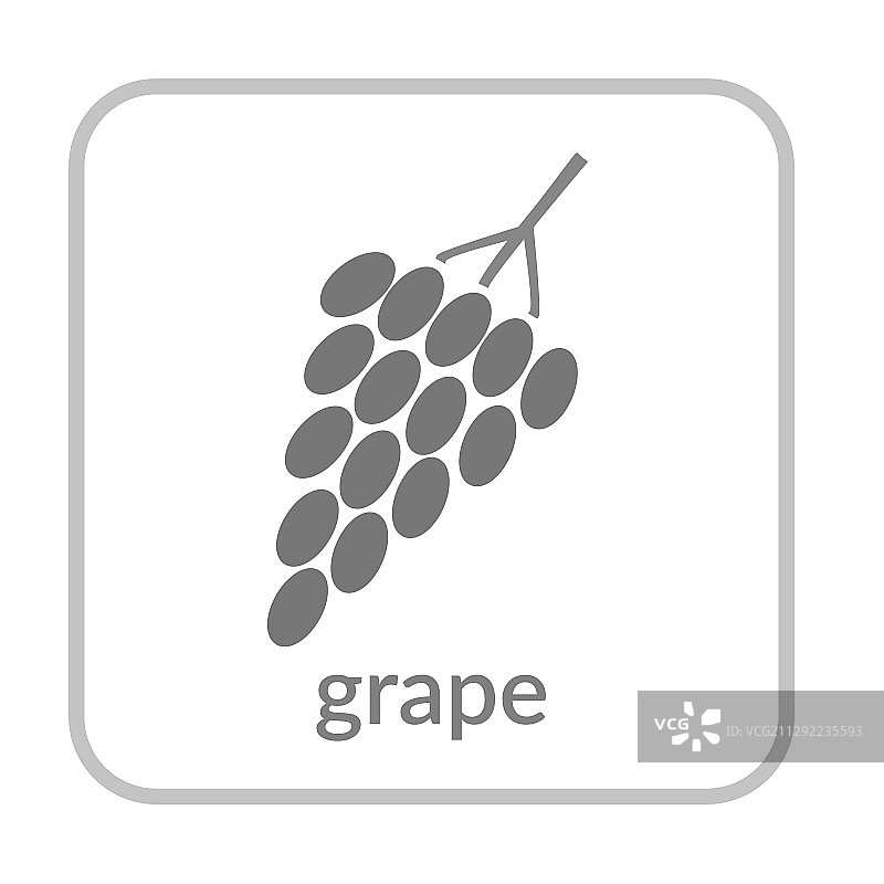 葡萄串图标灰色浆果轮廓扁平标志图片素材