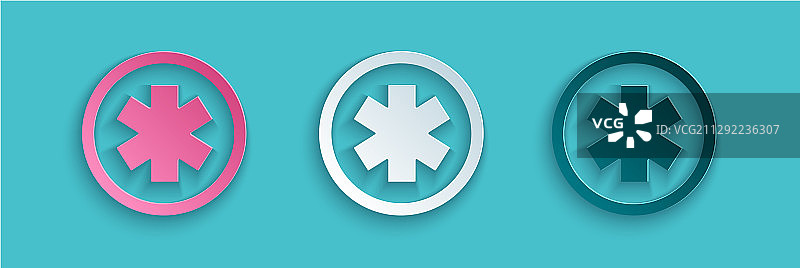 剪纸风格医疗急救之星标志图片素材